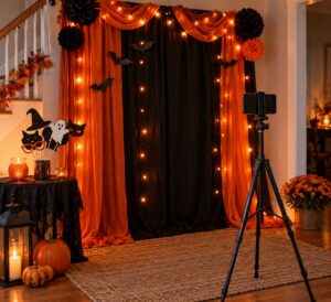 how to set up a halloween photo booth at home
