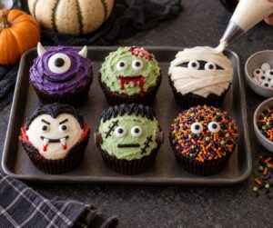 how to make halloween cupcakes look like monsters