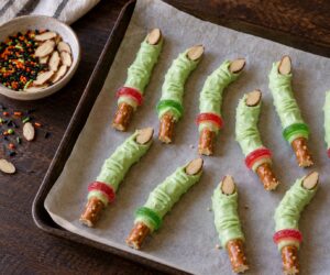 how to make witch finger pretzels