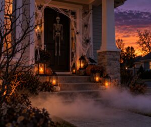 how to make a creepy front door entrance for halloween