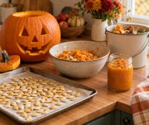 what to do with pumpkin guts after carving