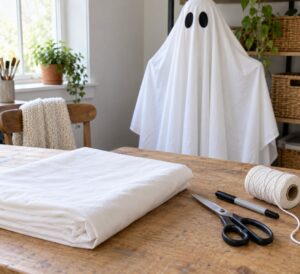 how to turn an old sheet into a ghost costume