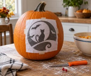 how to transfer a pumpkin carving pattern