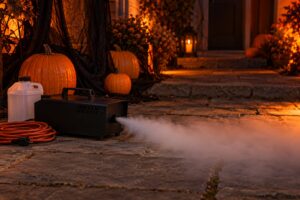 how to use a fog machine outdoors without wasting fluid