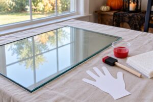 how to make bloody handprints on windows that come off