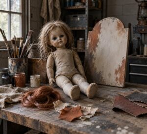 how to make a creepy doll prop from a thrift store toy