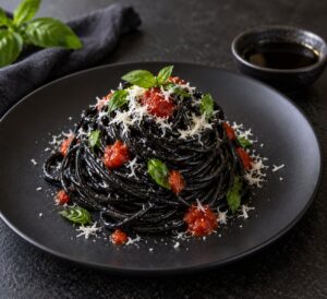 how to make black pasta look creepy