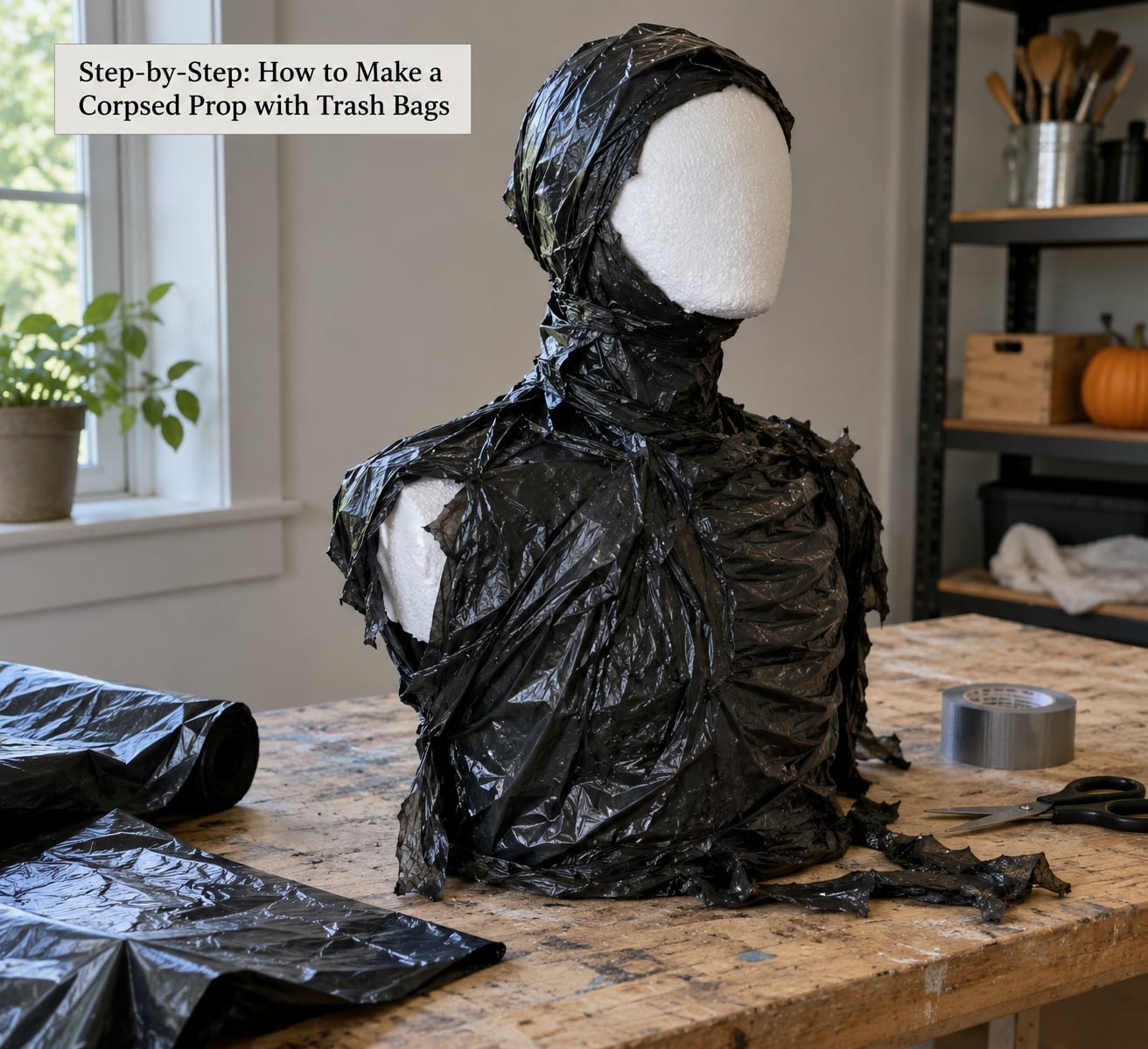 Step-by-Step: How to Make a Corpsed Prop with Trash Bags