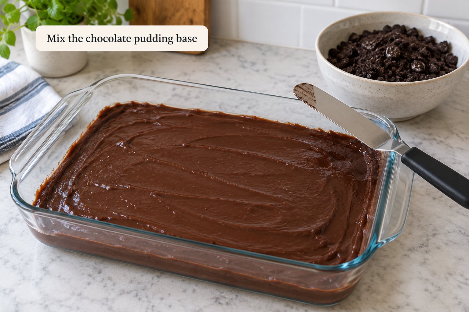 Mix the chocolate pudding base