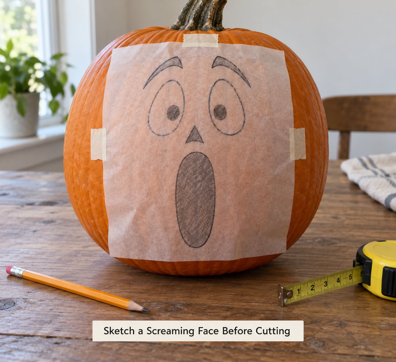 Sketch a Screaming Face Before Cutting