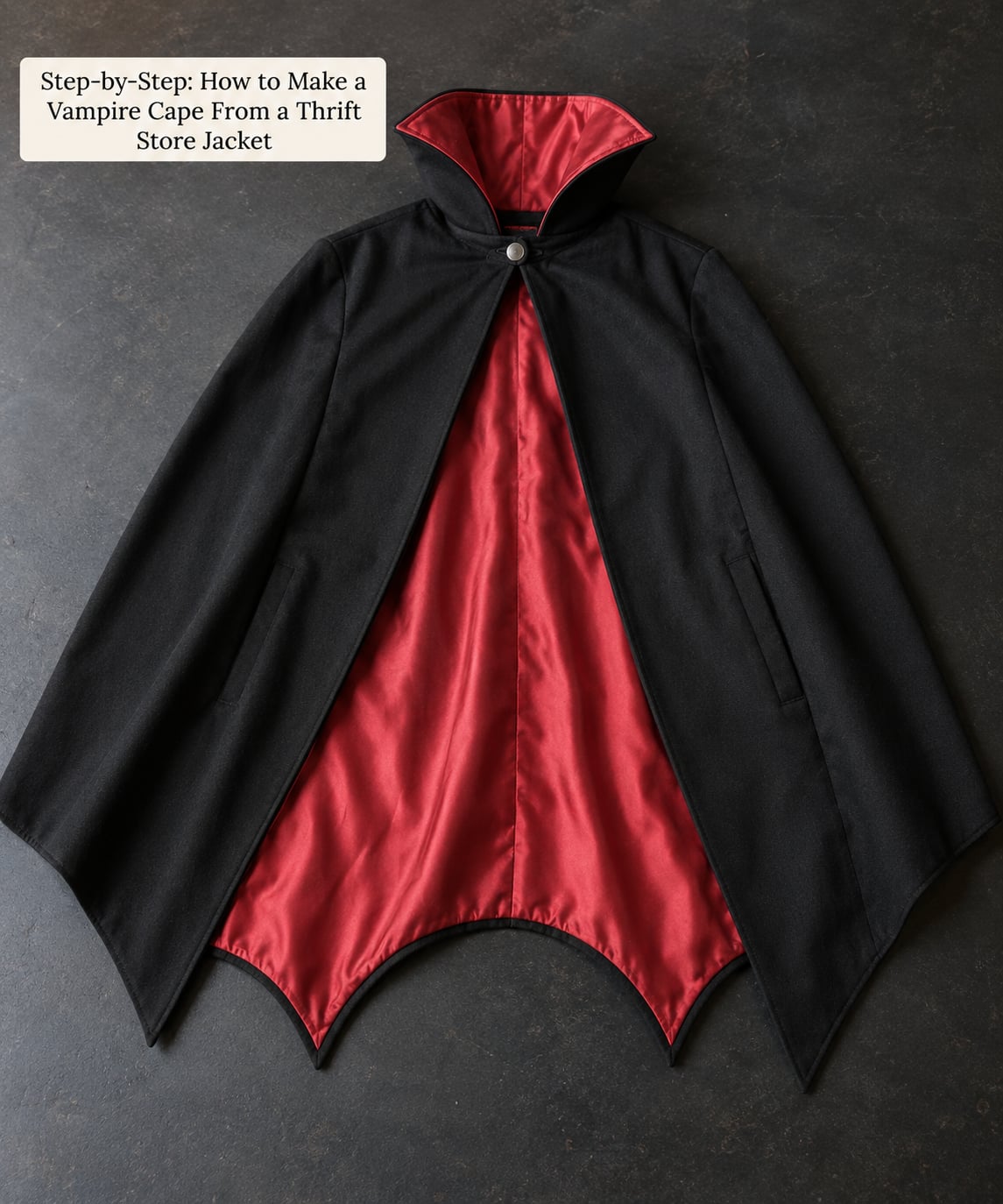 Step-by-Step: How to Make a Vampire Cape From a Thrift Store Jacket