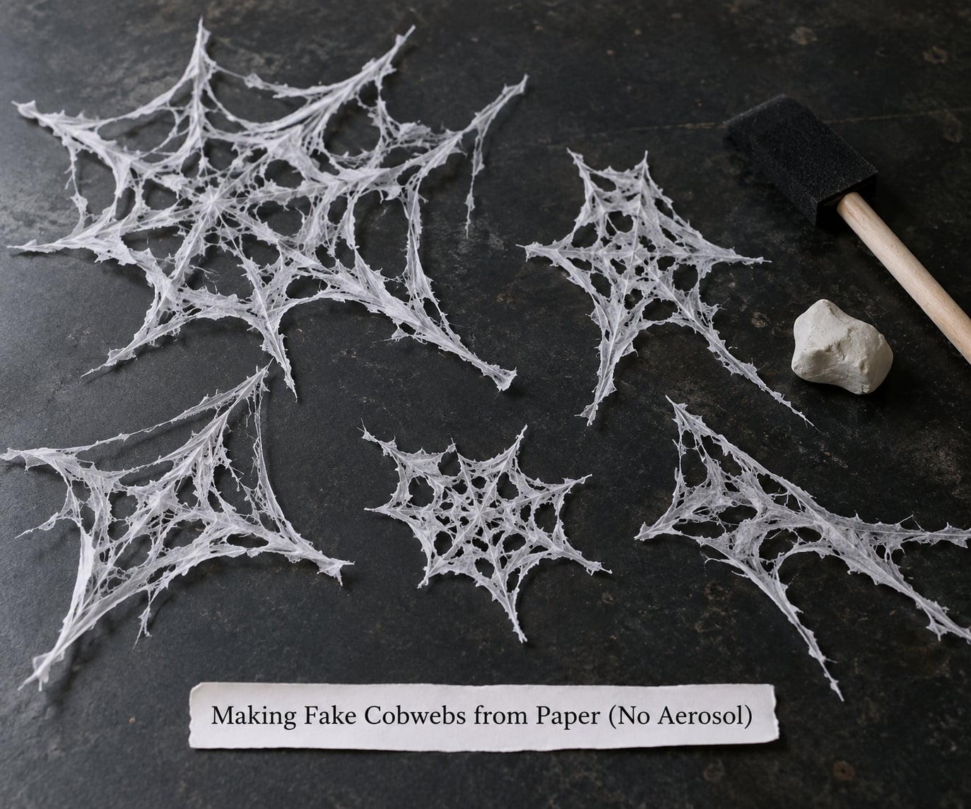 Making Fake Cobwebs from Paper (No Aerosol)