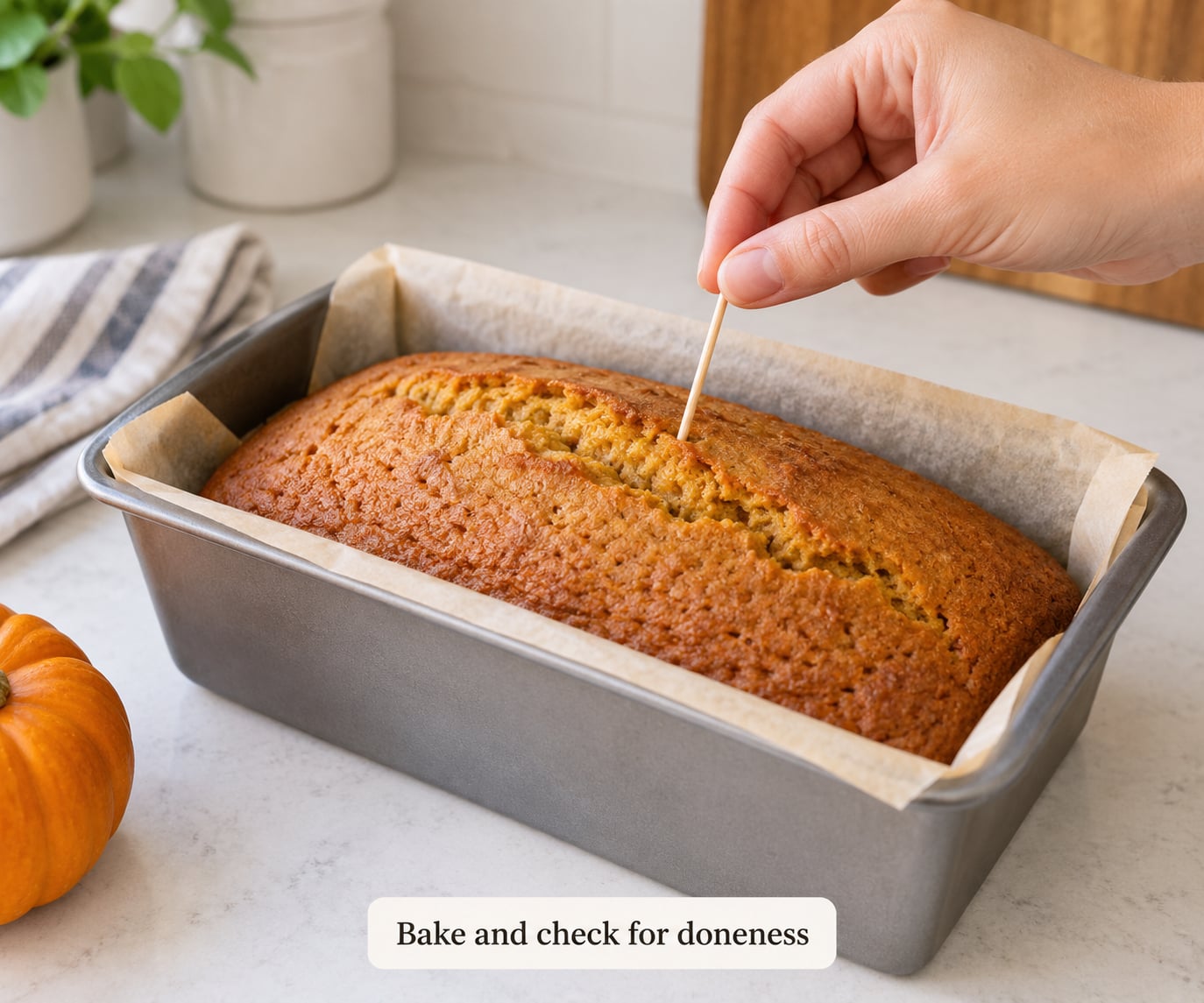 Bake and check for doneness