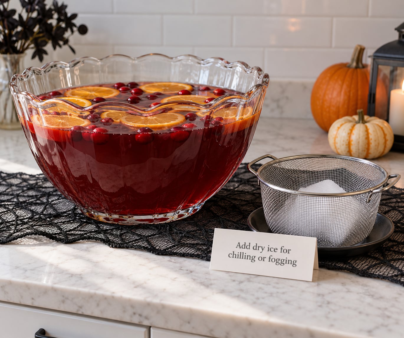 Add dry ice for chilling or fogging